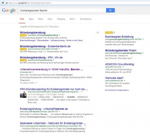 Nr1 beim Top Suchbegriff Unternehmensberatung. Eine Eigenleistung der X-Konzept