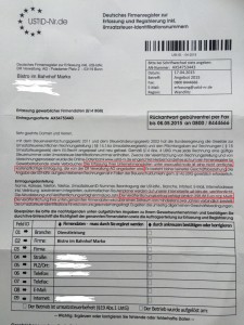 "Angebot" der DR Verwaltung AG zu Eintragung bei USTID-Nr.de